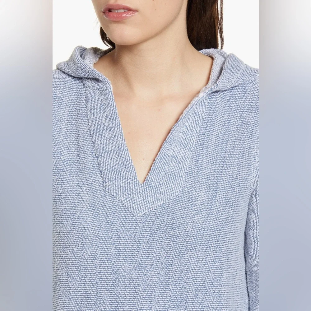 Faherty Light Blue Cozy Hoodie Pullover - Picture 3 of 8